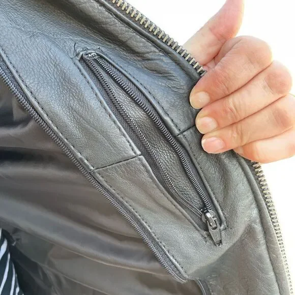 LEATHER MOTORCYCLE JACKET, HEAVY, UNISEX